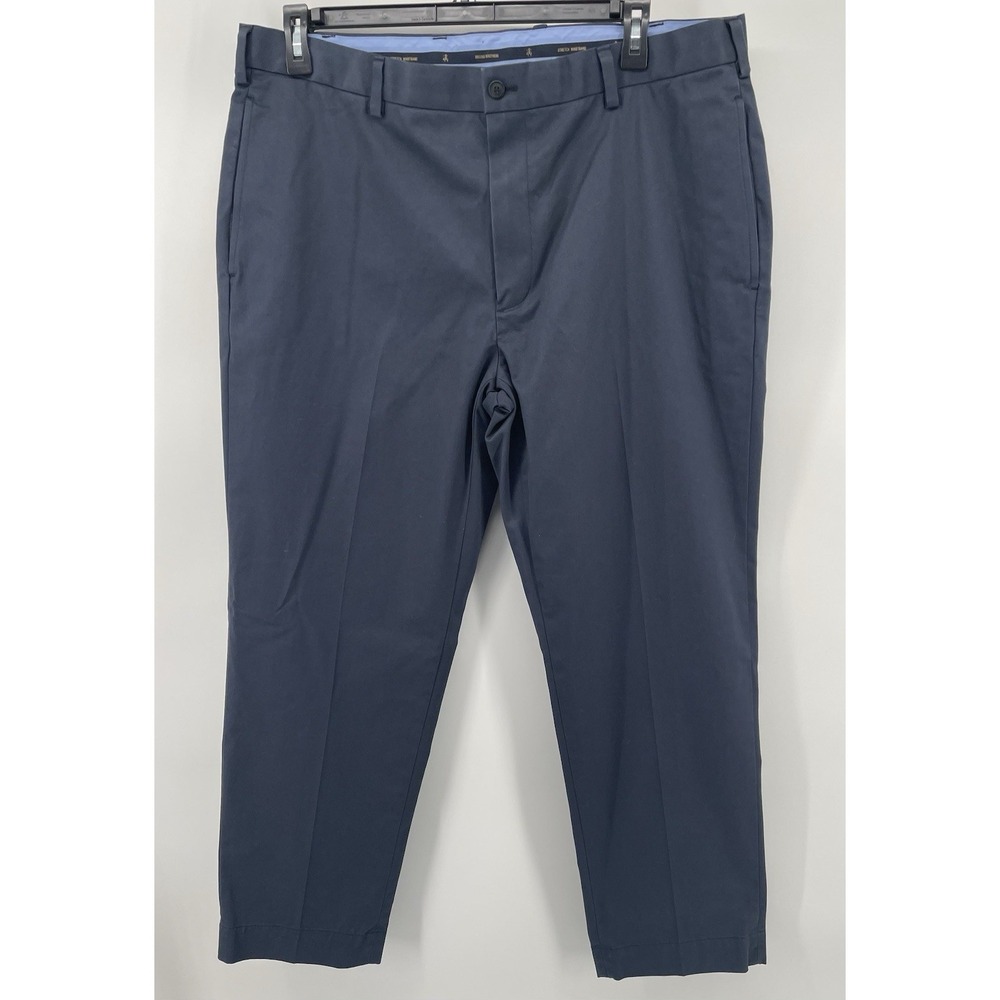Brooks Brothers Chino Pants Mens 40x30 Navy Blue Clark Fit Stretch Preppy Office
